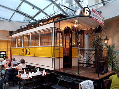 
Dresden tram '296' inside the restaurant, September 2024