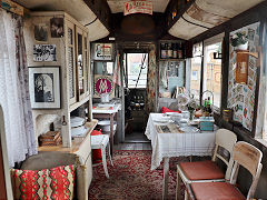 
Leipzig Museum tram '285' from 1907, ex sand car '5671' and garden shed, May 2024