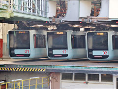 
Wuppertal trams '01', '12' and '02' hanging about in the depot, September 2024