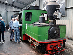 
'20', Baldwin '43325' of 1916, Péchot-Bourdon 0-4-4-0T at Frankfurt Feldbahn Museum, September 2024