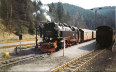 
'99 7231' at Eisfelder Talmuhle, Harz Railway, April 1993