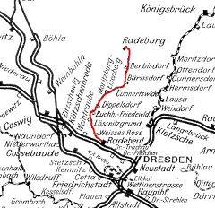 
Map of the Loessnitztalbahn