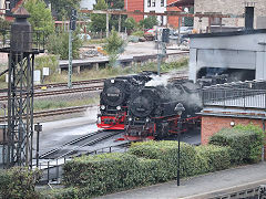 
'99 7237' and '99 7234' at Wernigerode, Harz Railway, eptember 2024