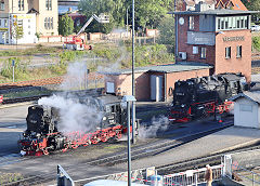 
'99 7247' and '99 7241' at Wernigerode, Harz Railway, September 2024