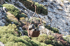 
A bucket and its load on its way to Mounsouna, Naxos, October 2015