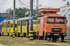 
Oradea tramway works cars 'T4D' and 'KT4', June 2019