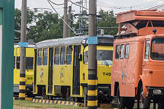 
Oradea tramway works cars 'T4D' and 'KT4', June 2019