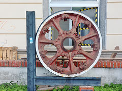 
Loco wheel on display at Sestri Levante, October 2022