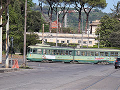 
Rome tram '7039' at the terminus of route 19, May 2022