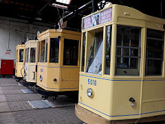 
Trams '5016' and '1064' at Brussels Tram Museum, Belgium, June 2024