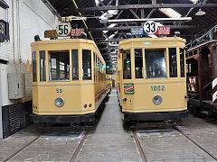 
Trams '59'  and '1002' at Brussels Tram Museum, Belgium, June 2024