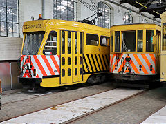 
Works trams  '2' and '46' at Brussels Tram Museum, Belgium, June 2024