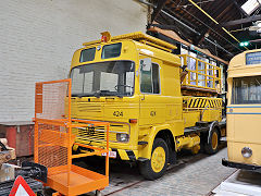 
Works road-railer '424' at Brussels Tram Museum, Belgium, June 2024