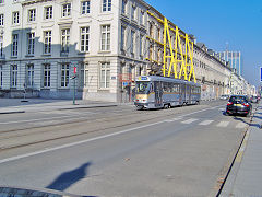 
Tram '7821' in Upper Town, Brussels, Belgium, February 2009