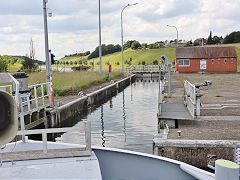 
Boat lift No 4 exit lock, Canal du Centre, Belgium, June 2024