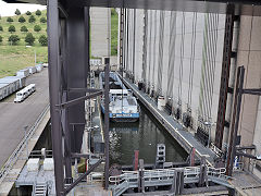 
The new boat lift, Canal du Centre, Belgium, June 2024