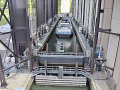 
The new boat lift, Canal du Centre, Belgium, June 2024