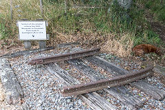 
Greytown branch track with rails made in Darlington, County Durham, January 2017