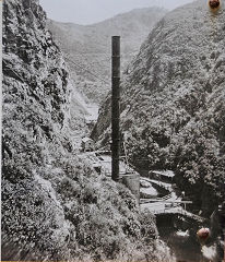 
Powerplant and tramway looking downstream, Crown Mine, © Photo courtesy of DoC and Alexander Turnball Collection