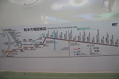 
Kumamoto tram route map, October 2017