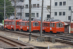 
Trams '57, '71, '75' at Matsuyama, September 2017