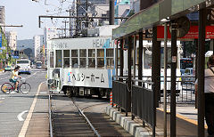 
Tram '7002' at Matsuyama, September 2017