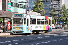 
Tram '7701' at Matsuyama, September 2017