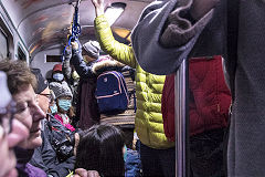 
The crowded train to Zhushan to see the sunrise over Mount Ogasawara, February 2020
